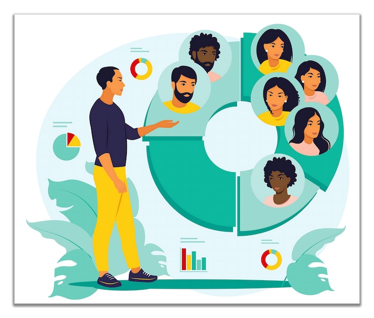 Vector business presentation and teamwork concept