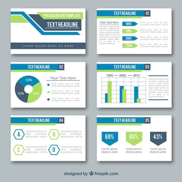 Business presentation template in flat style