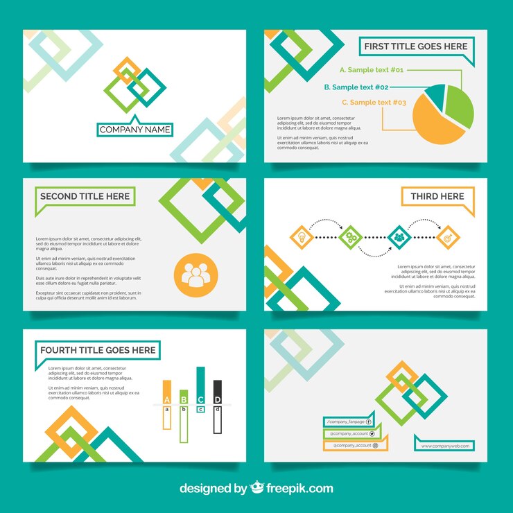 Vector business presentation template in flat style