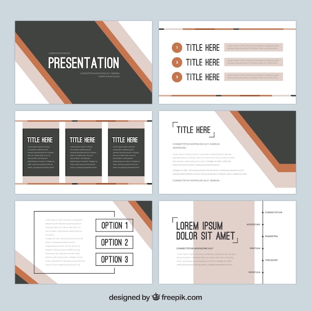 Business presentation template in flat style