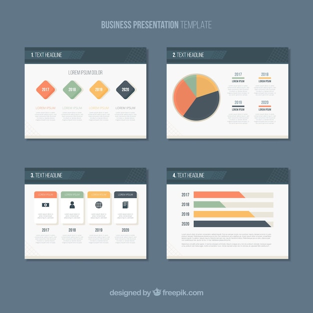 Business presentation template in flat style