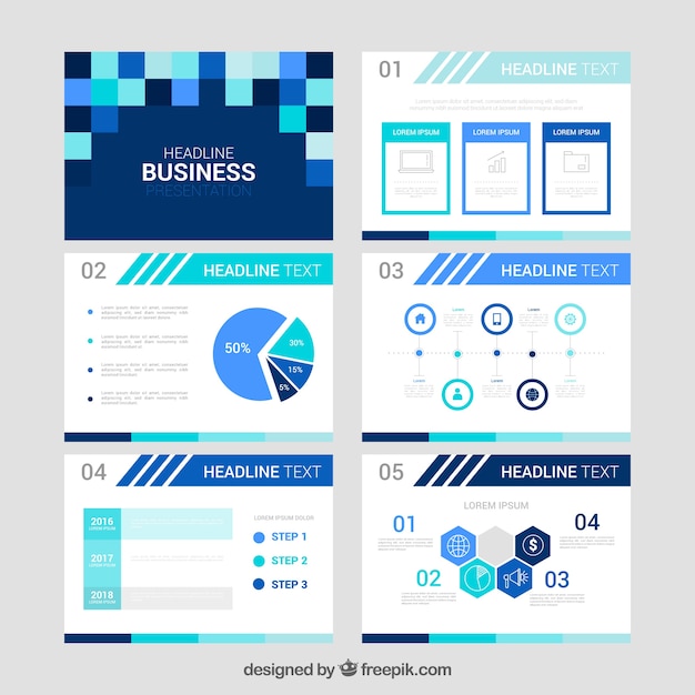 Vector business presentation template in flat style