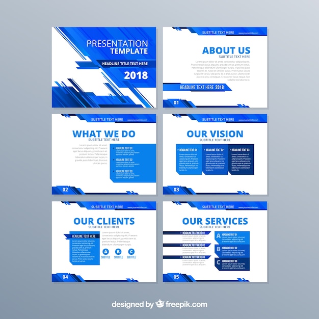 Business presentation template in flat style