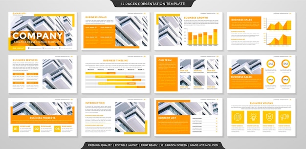 business presentation template with minimalist concept