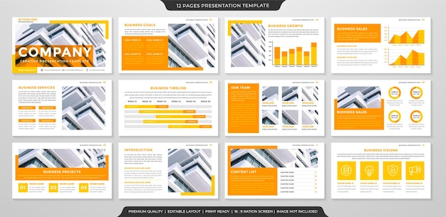 Business presentation template with minimalist concept