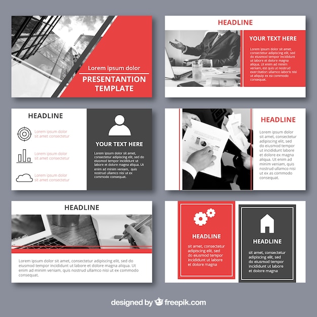 Vector business presentation template with photo