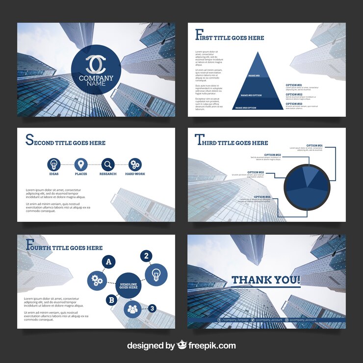Vector business presentation template with photo