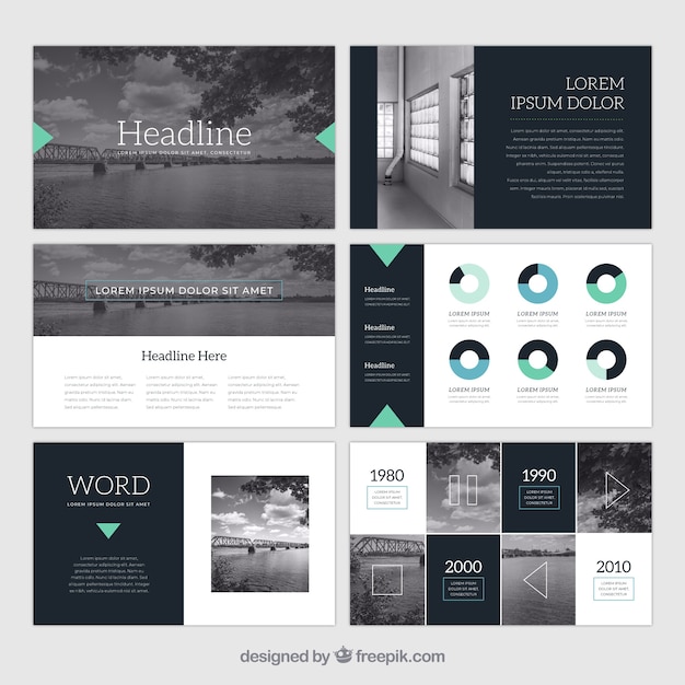 Vector business presentation template with photo