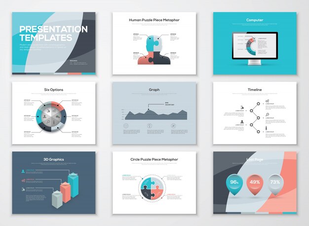 Vector business presentation templates and infographic vector elements