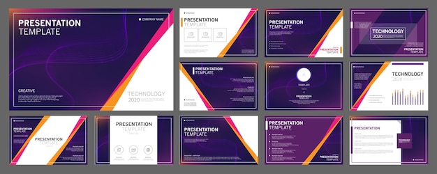 Business presentation templates set use in presentation flyer and leaflet corporate report