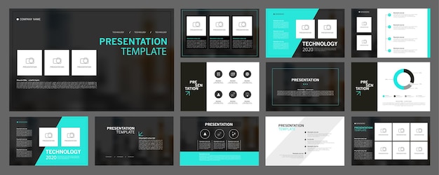 Vector business presentation templates set use in presentation flyer and leaflet corporate report