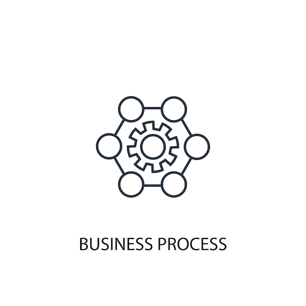 Business proces concept lijn pictogram. eenvoudige elementenillustratie. bedrijfsproces concept schets symbool ontwerp. kan worden gebruikt voor web- en mobiele ui/ux