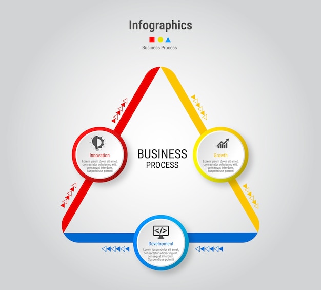 Вектор Инфографическая диаграмма бизнес-процессов