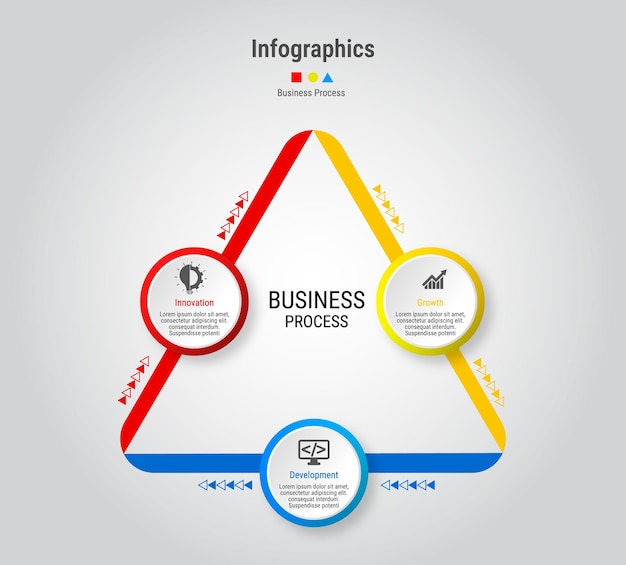 벡터 비즈니스 프로세스 인포그래픽 다이어그램