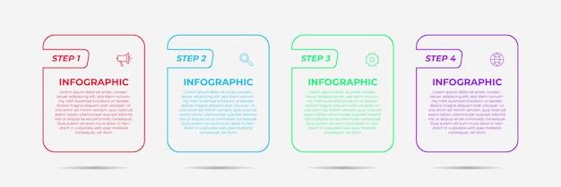 Business process infographic template 4 Steps infographics template EPS 10 Vector