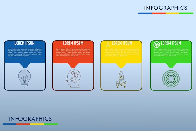 Business process infographic template Infographic design with options or step number 4 Vector