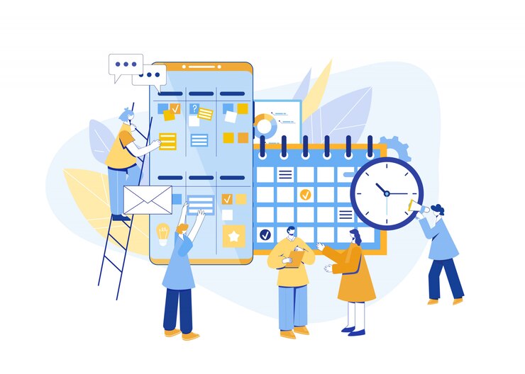 Vector business process management concept.