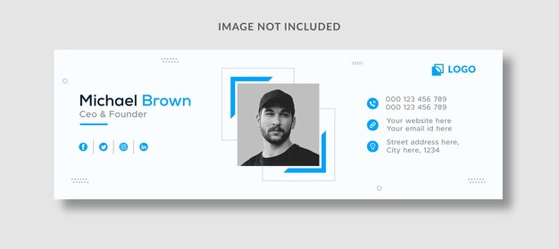 Вектор Деловой профессиональный шаблон подписи электронной почты или нижний колонтитул электронной почты и личная обложка в социальных сетях