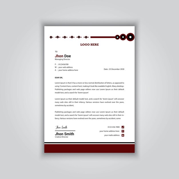 Business professional letterhead template