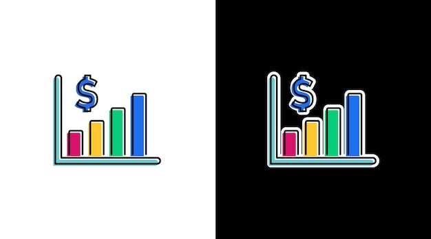 Business profitto crescita progresso infografica analisi dei dati icona colorata disegno percentuale barra del grafico