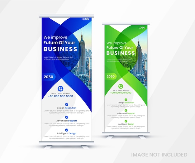 Business promotion and corporate Rollup design template vector design.
