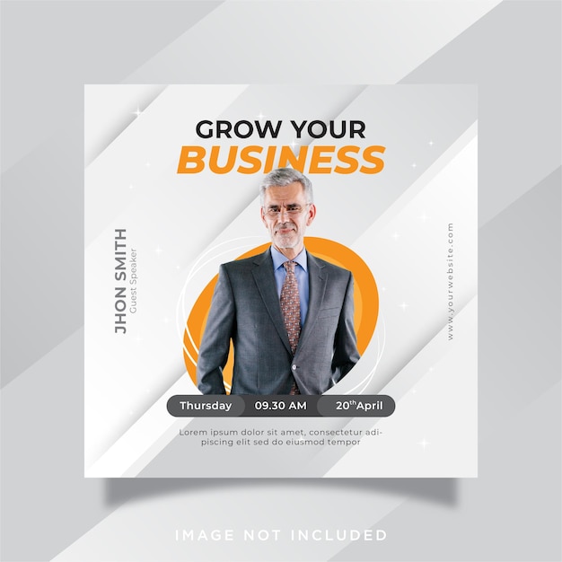 Vector business promotion and corporate social media banner template or square flyer