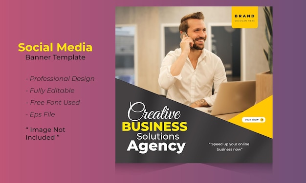 Business promotion and corporate social media banner template