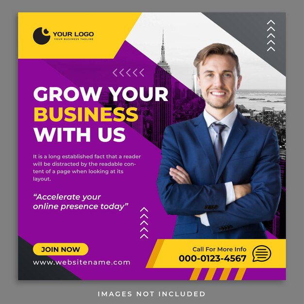 Business promotion and corporate social media banner template