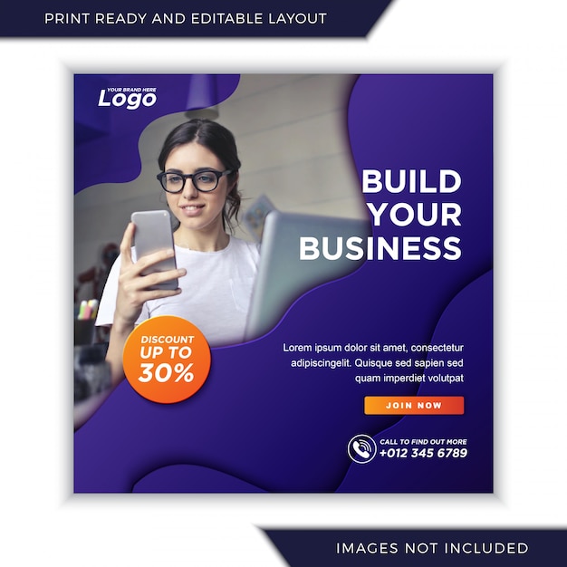 Business promotion and corporate for social media instagram post banner template