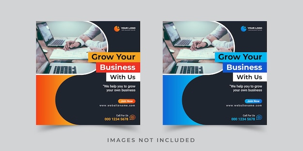 Vector business promotion and corporate social media post design template