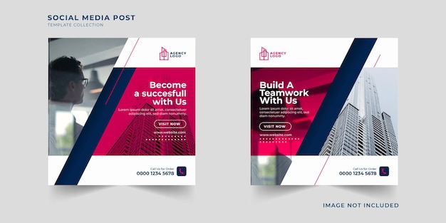 Vector business promotion and corporate social media post template collection