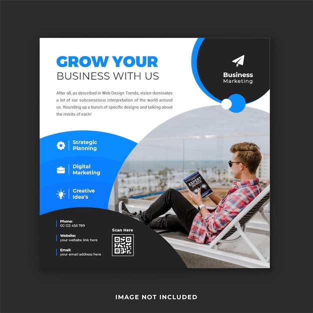 Business promotion and corporate social media post template