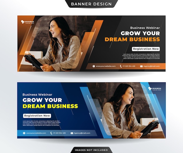 Business promotion and corporate social media web banner and facebook cover photo design template