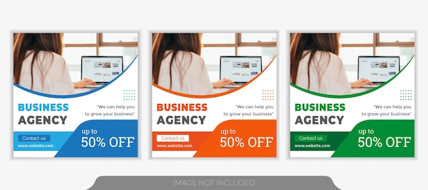 Vector business promotion and creative marketing agency social media instagram banner template