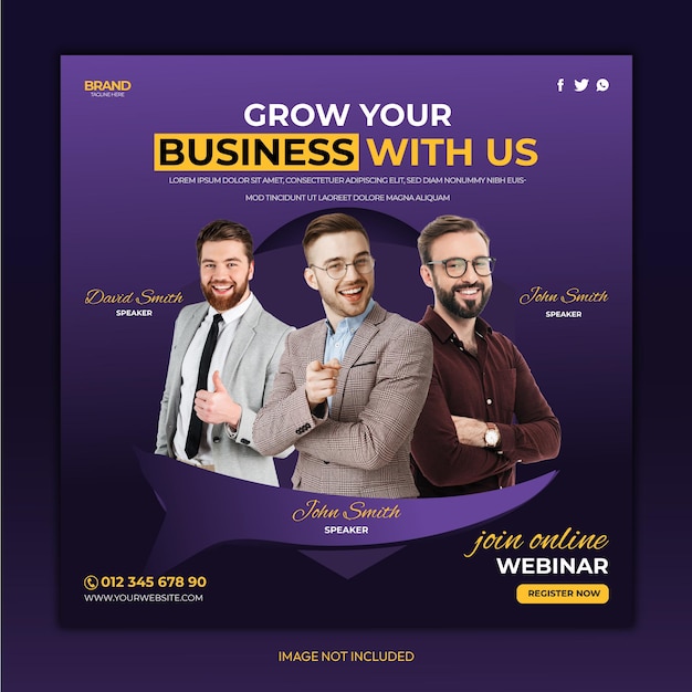 비즈니스 프로모션 디지털 마케팅 대행사 소셜 미디어 게시물 템플릿