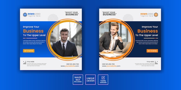 Vector business promotion marketing agency and corporate social media instagram post banner