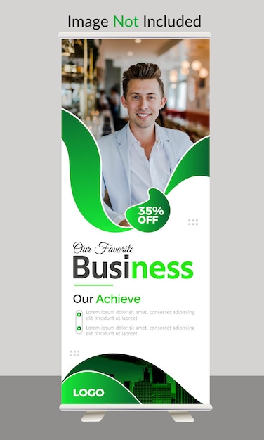 Vector business promotion roll up banner design templatecreative roll up banner template