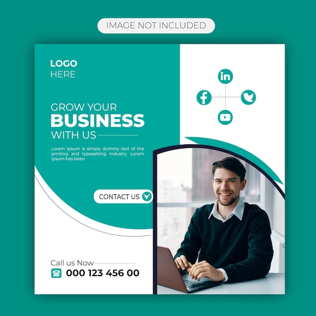 Business promotion social media post template vector file