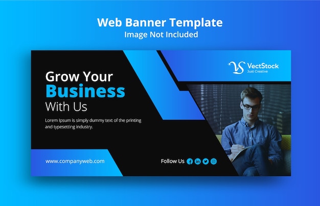 Vector business promotion web banner template design