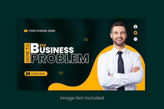 Business promotion YouTube thumbnail template for marketing or marketing thumbnail design