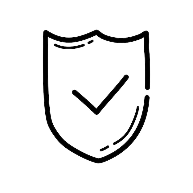 Vector business protection doodle icon hand drawn symbol vector illustration