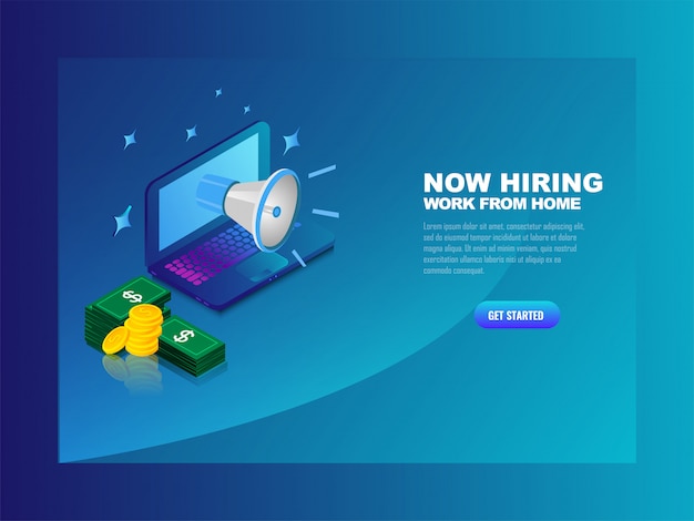 Business recruitment full remote illustration