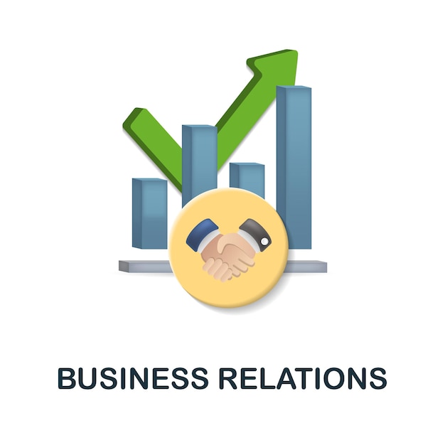 Business relations icon 3d illustration from customer relationship collection creative business relations 3d icon for web design templates infographics and more