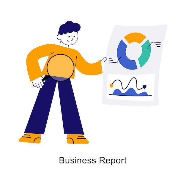 Business Report abstract concept vector in a flat style stock illustration