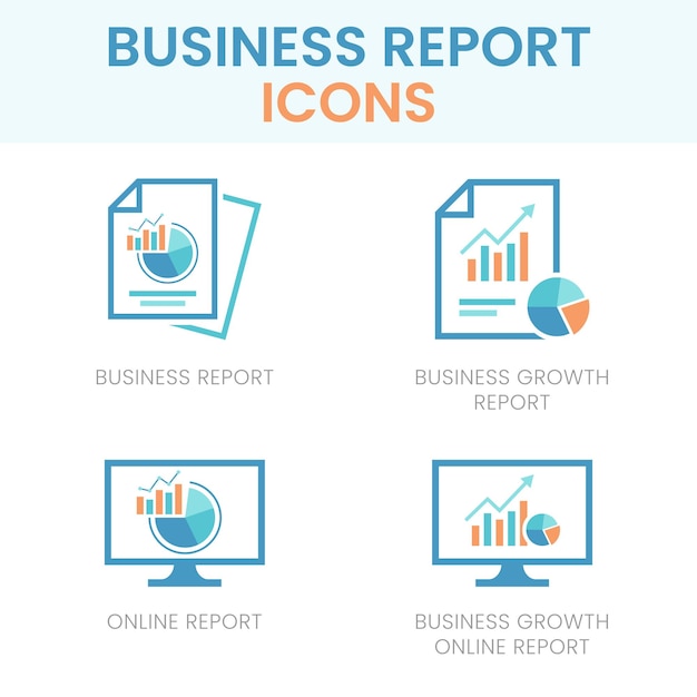 Иконки бизнес-отчетов в разных вариациях