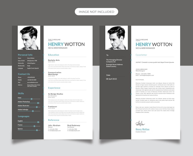 Business Resume Design with Black Accent