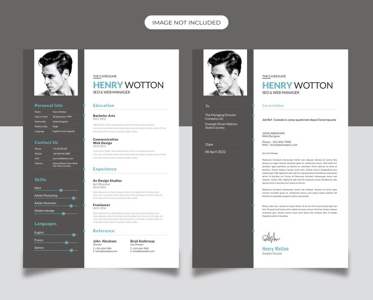 Business Resume Design with Black Accent