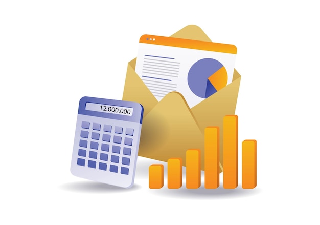 Vector business revenue analysis email data