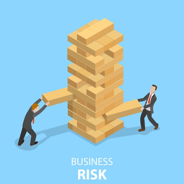 Business risks flat isometric concept