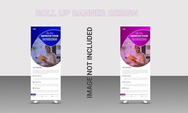 Business roll up banner design template with minimal concept